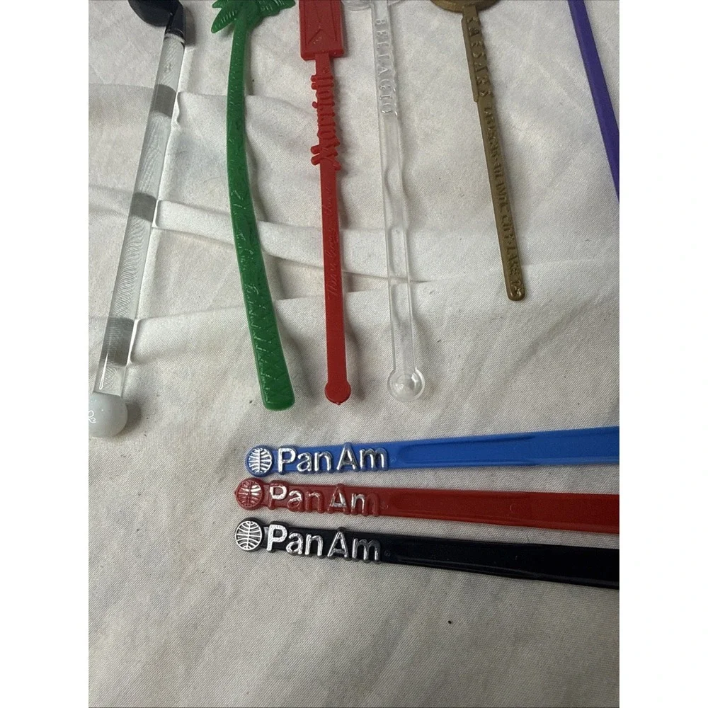 Lot Vintage No 9 Fisherman's Grotto Swizzle Stir Vegas Hotels HI Hilton Pan Am